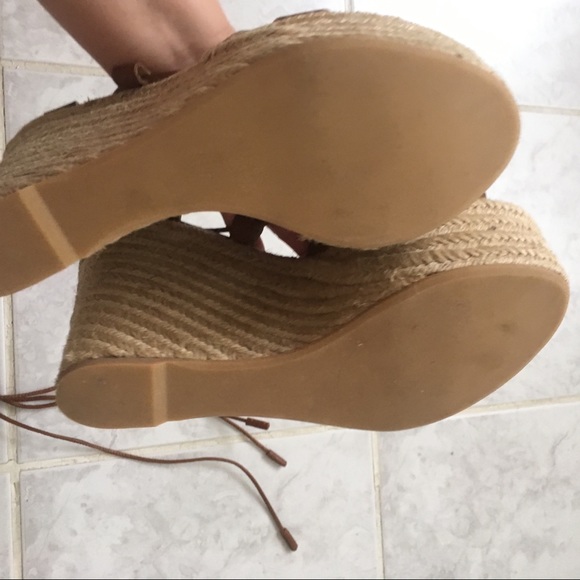 Polo Ralph Lauren Cognac Calfskin Estelle Wedges - Picture 8 of 11